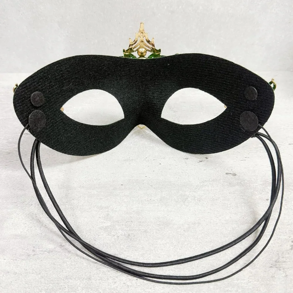 Men's masquerade mask, masquerade ball mask, Gold Green masquerade Mask, 2 in 1